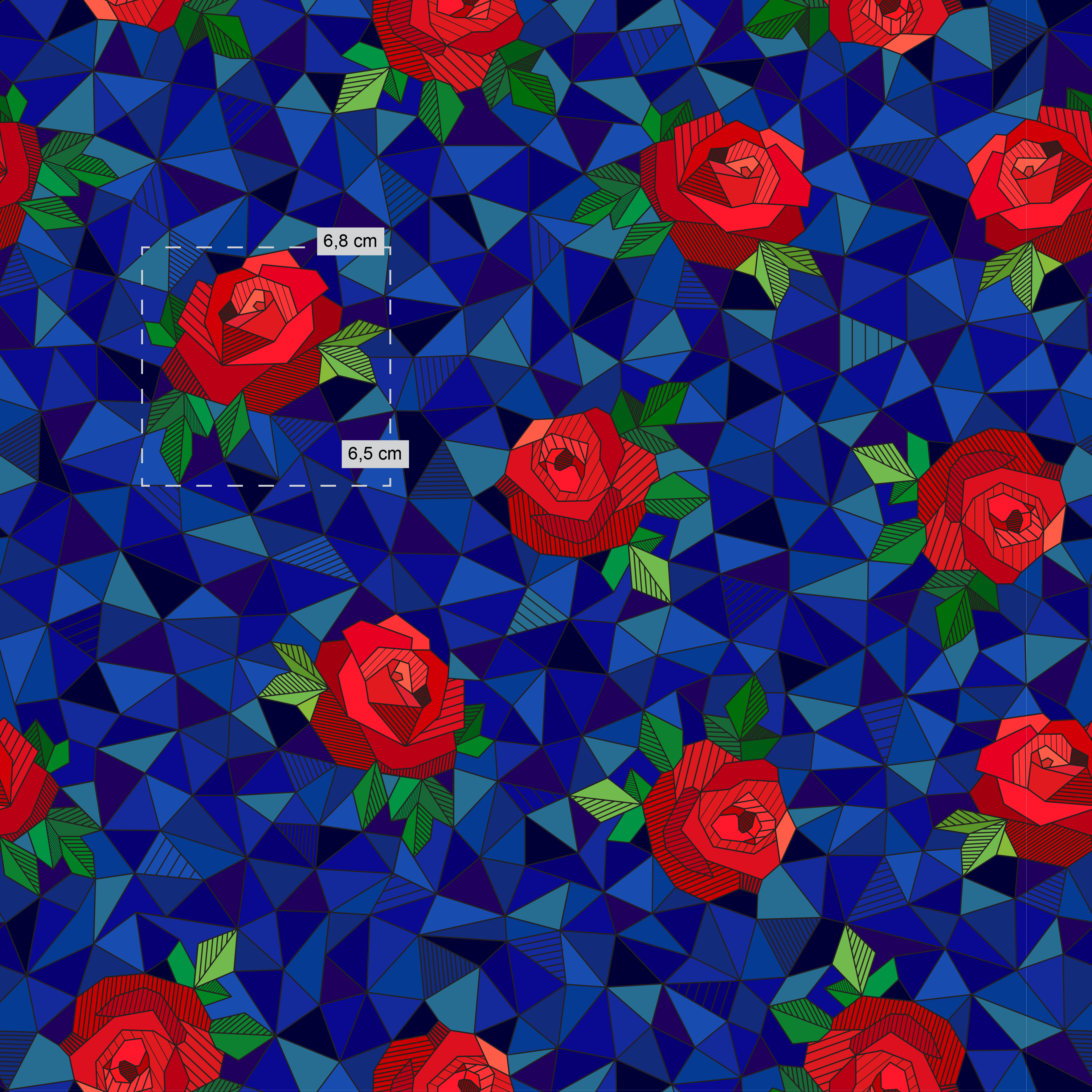 Růže v mozaice - teplákovina 