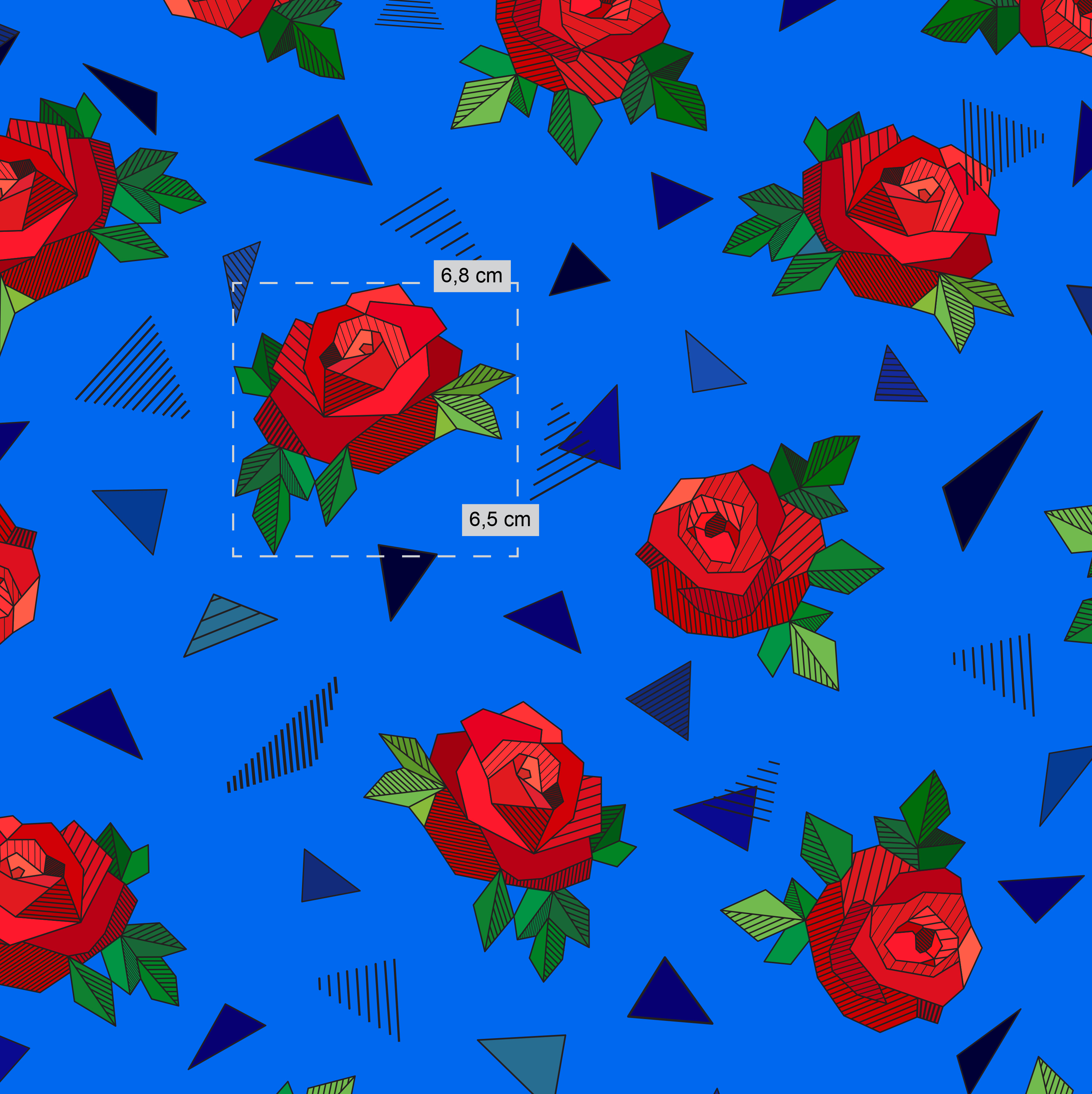 Geometrická růže - teplákovina