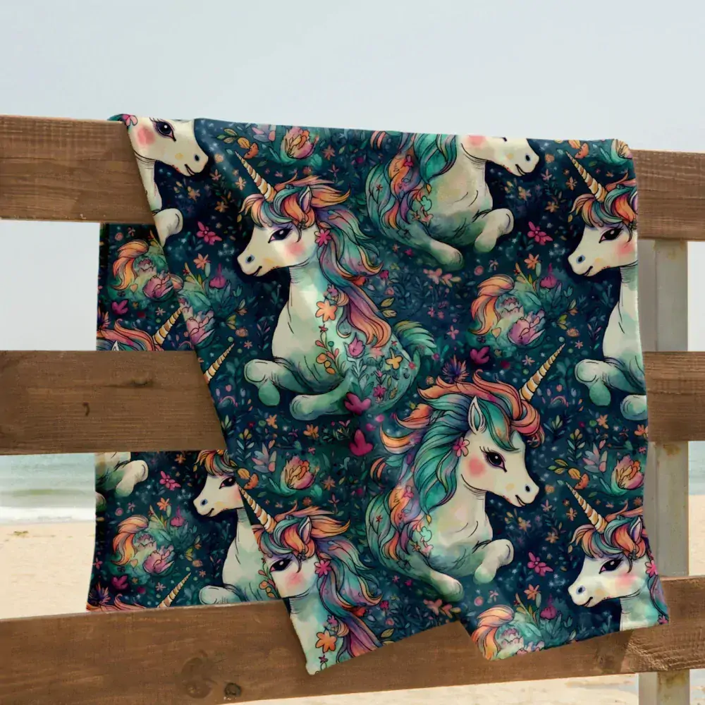 jednorožec s květy - úplet 