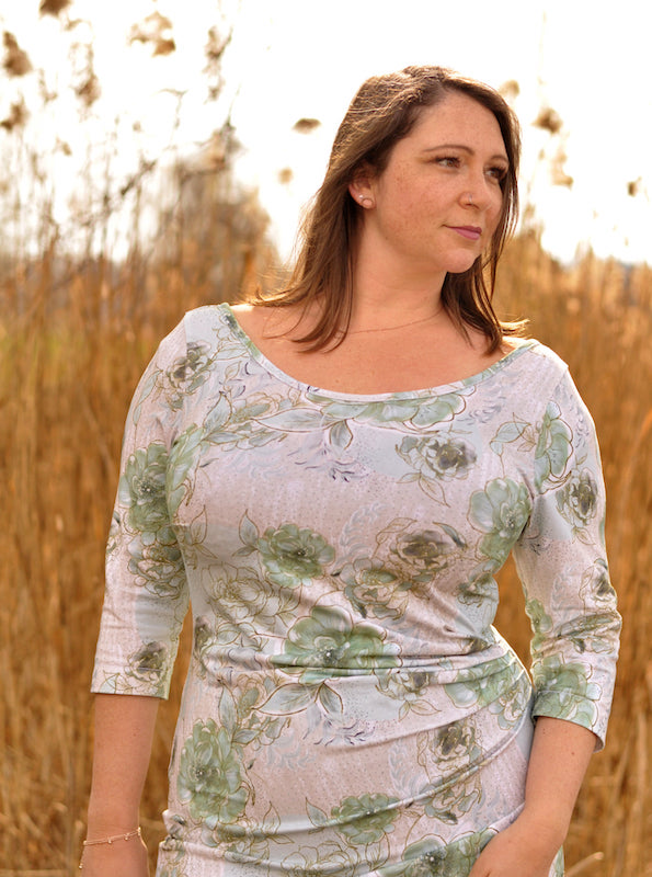 Lillestoff zelené květy 