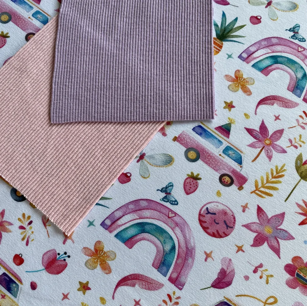 žebrovaný úplet - světle fialová