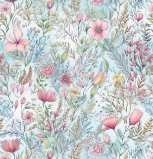 pastelové květy - úplet 