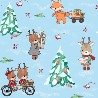 Vánoční vzor - neseme dárky úplet