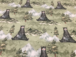 medvěd v lese - softshell s beránkem