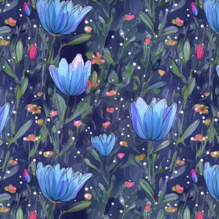 hladký úplet - tulipány