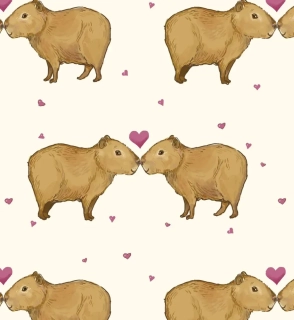 hladký úplet - zamilovaná kapybara
