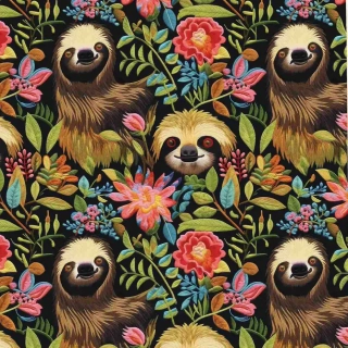 vyšívaný lenochod - úplet 