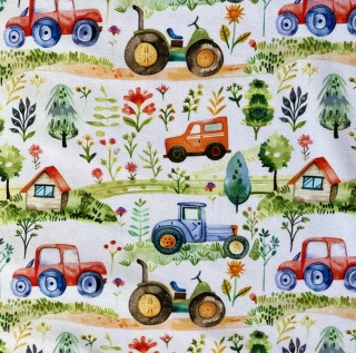 hladký úplet - malovaná farma