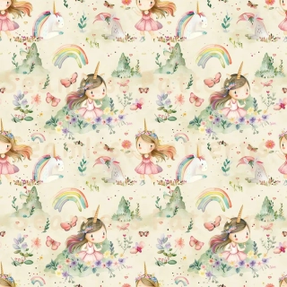 hladký úplet - holčička jednorožcem