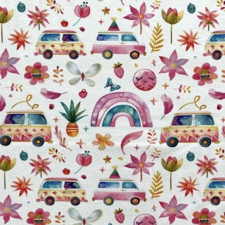 hladký úplet - malovaná auta